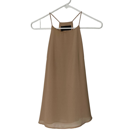 Black Label Halter Top in Tan Flowing Material Size XS - Picture 1 of 6